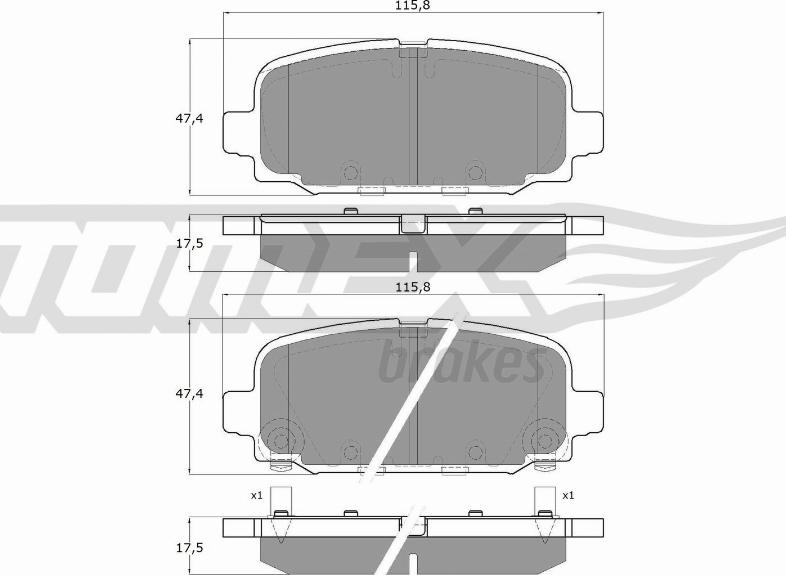 TOMEX brakes TX 19-79 - Тормозные колодки, дисковые, комплект autospares.lv