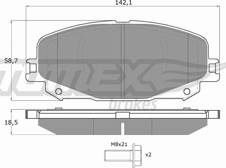 TOMEX brakes TX 19-74 - Тормозные колодки, дисковые, комплект autospares.lv