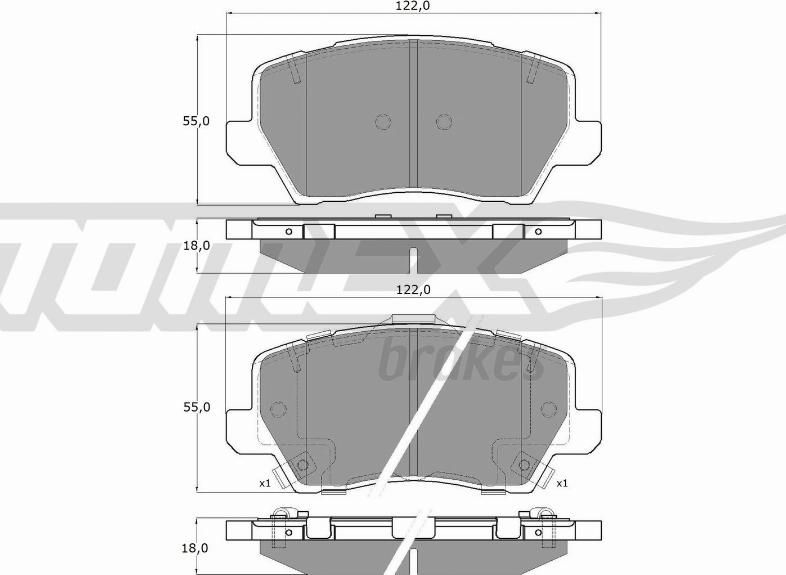 TOMEX brakes TX 19-75 - Тормозные колодки, дисковые, комплект autospares.lv