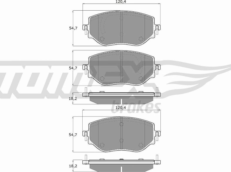 TOMEX brakes TX 19-76 - Тормозные колодки, дисковые, комплект autospares.lv