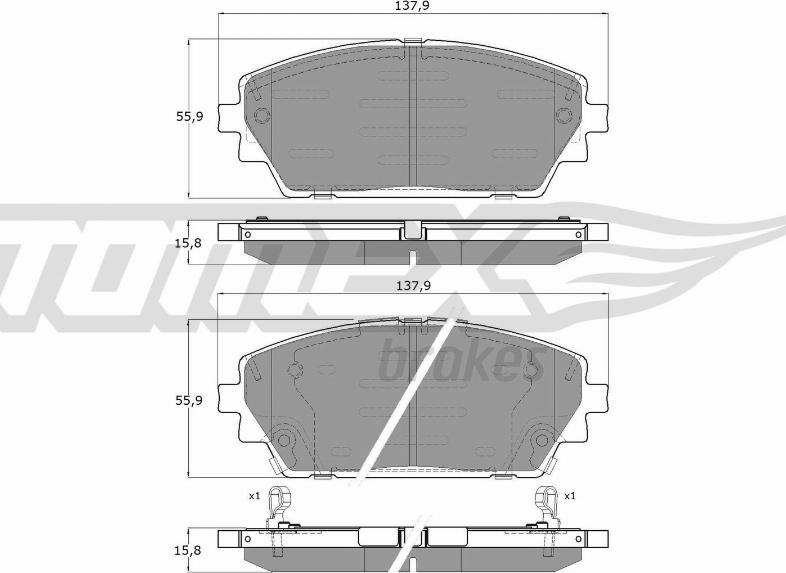 TOMEX brakes TX 19-77 - Тормозные колодки, дисковые, комплект autospares.lv