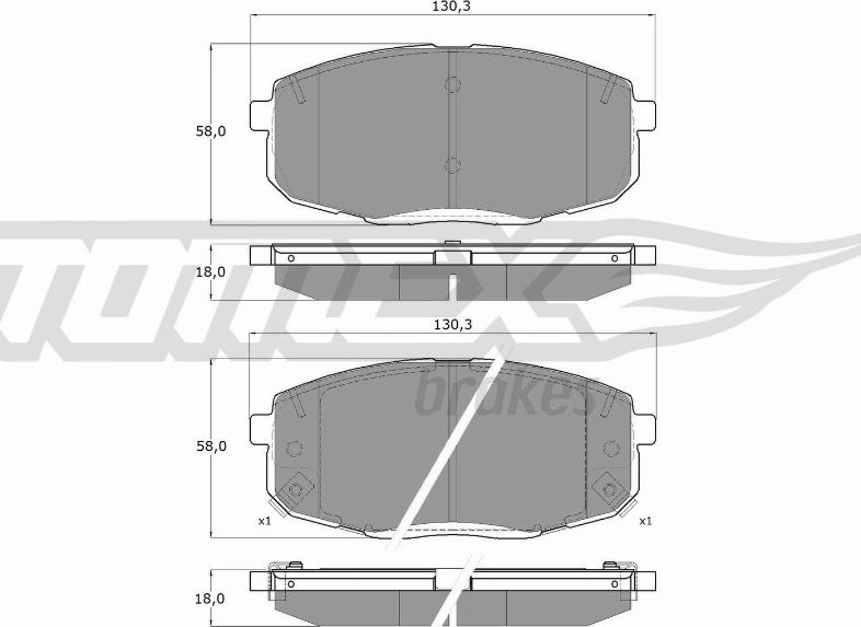 TOMEX brakes TX 14-991 - Тормозные колодки, дисковые, комплект autospares.lv