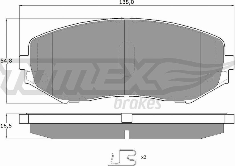TOMEX brakes TX 14-92 - Тормозные колодки, дисковые, комплект autospares.lv