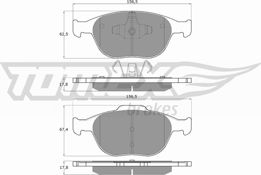 TOMEX brakes TX 14-49 - Тормозные колодки, дисковые, комплект autospares.lv