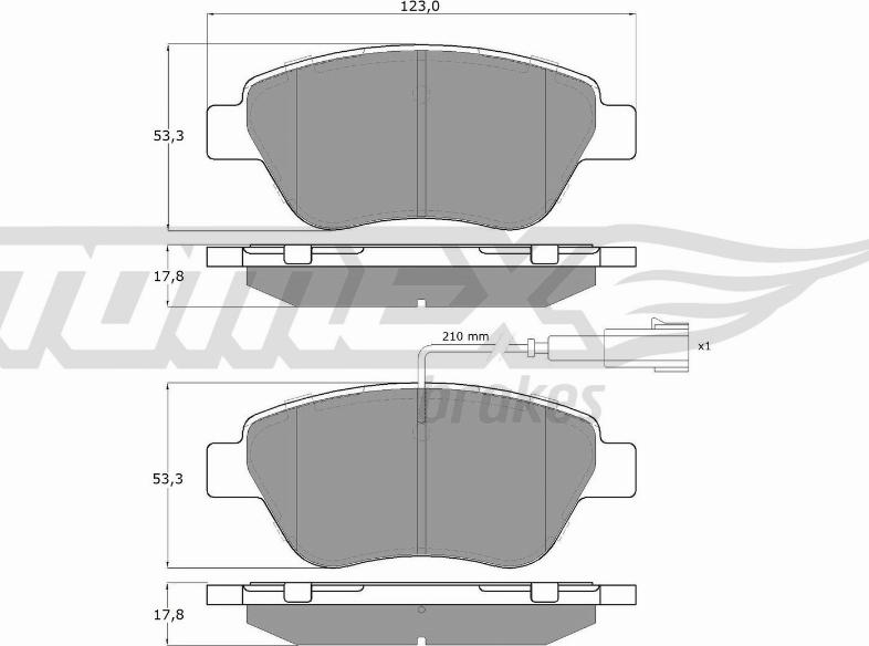 TOMEX brakes TX 14-44 - Тормозные колодки, дисковые, комплект autospares.lv