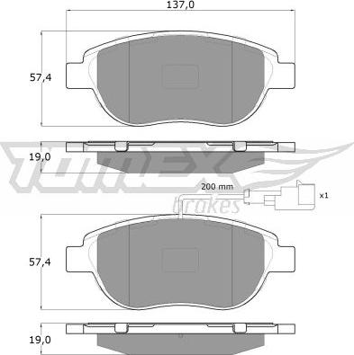 TOMEX brakes TX 14-45 - Тормозные колодки, дисковые, комплект autospares.lv