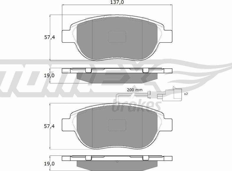 TOMEX brakes TX 14-45 - Тормозные колодки, дисковые, комплект autospares.lv