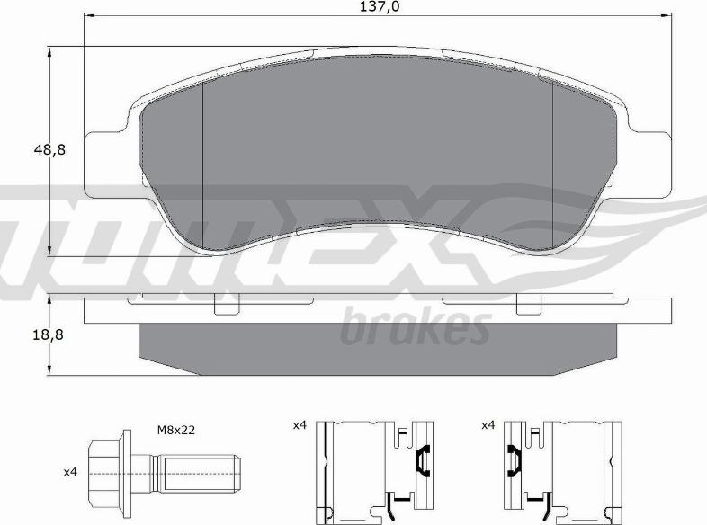 TOMEX brakes TX 14-41 - Тормозные колодки, дисковые, комплект autospares.lv