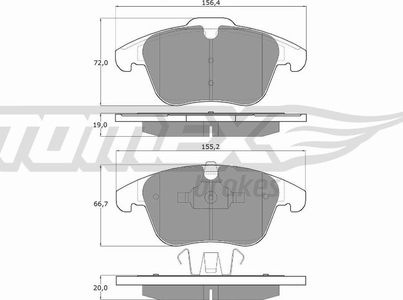 TOMEX brakes TX 14-47 - Тормозные колодки, дисковые, комплект autospares.lv