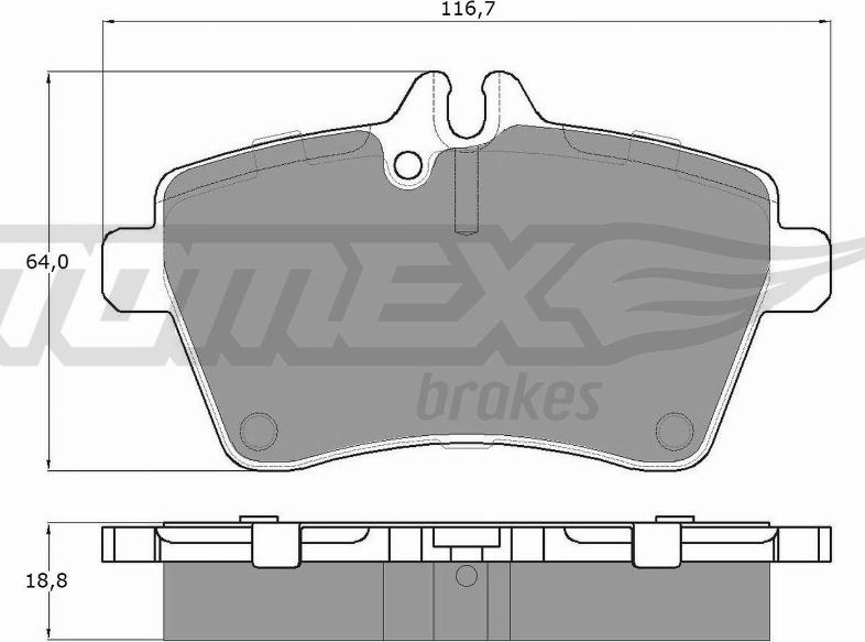 TOMEX brakes TX 14-56 - Тормозные колодки, дисковые, комплект autospares.lv