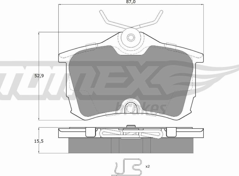 TOMEX brakes TX 14-51 - Тормозные колодки, дисковые, комплект autospares.lv