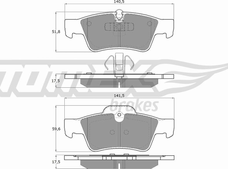 TOMEX brakes TX 14-58 - Тормозные колодки, дисковые, комплект autospares.lv