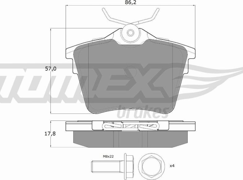 TOMEX brakes TX 14-69 - Тормозные колодки, дисковые, комплект autospares.lv