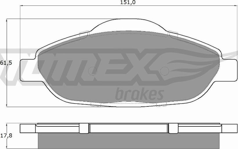 TOMEX brakes TX 14-66 - Тормозные колодки, дисковые, комплект autospares.lv