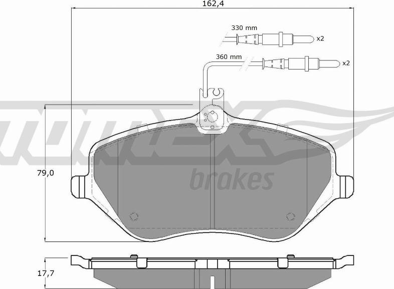 TOMEX brakes TX 14-68 - Тормозные колодки, дисковые, комплект autospares.lv