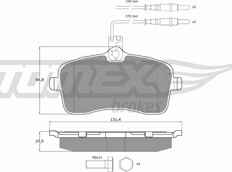 TOMEX brakes TX 14-67 - Тормозные колодки, дисковые, комплект autospares.lv