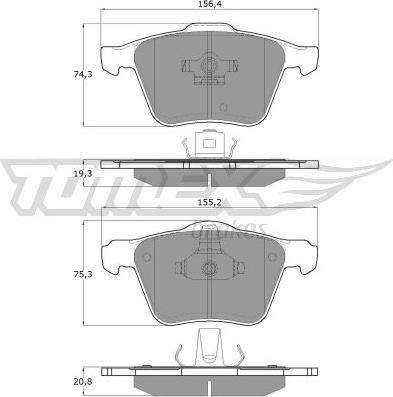 TOMEX brakes TX 14-06 - Тормозные колодки, дисковые, комплект autospares.lv