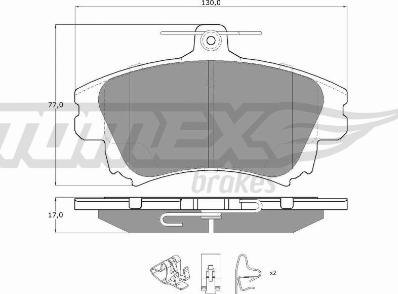 TOMEX brakes TX 14-03 - Тормозные колодки, дисковые, комплект autospares.lv