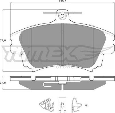 TOMEX brakes TX 14-03 - Тормозные колодки, дисковые, комплект autospares.lv