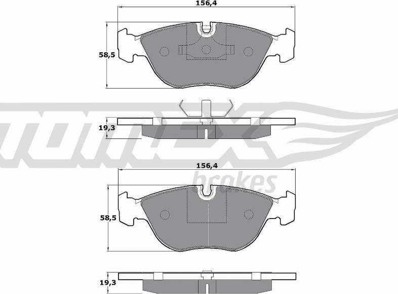 TOMEX brakes TX 14-02 - Тормозные колодки, дисковые, комплект autospares.lv