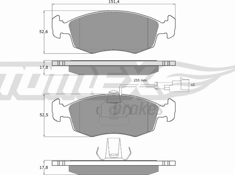 TOMEX brakes TX 14-11 - Тормозные колодки, дисковые, комплект autospares.lv