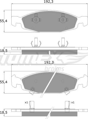 TOMEX brakes TX 14-89 - Тормозные колодки, дисковые, комплект autospares.lv