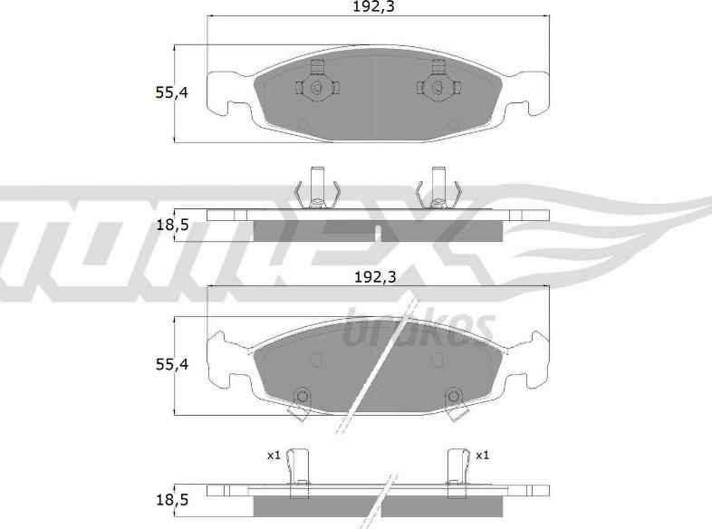 TOMEX brakes TX 14-89 - Тормозные колодки, дисковые, комплект autospares.lv