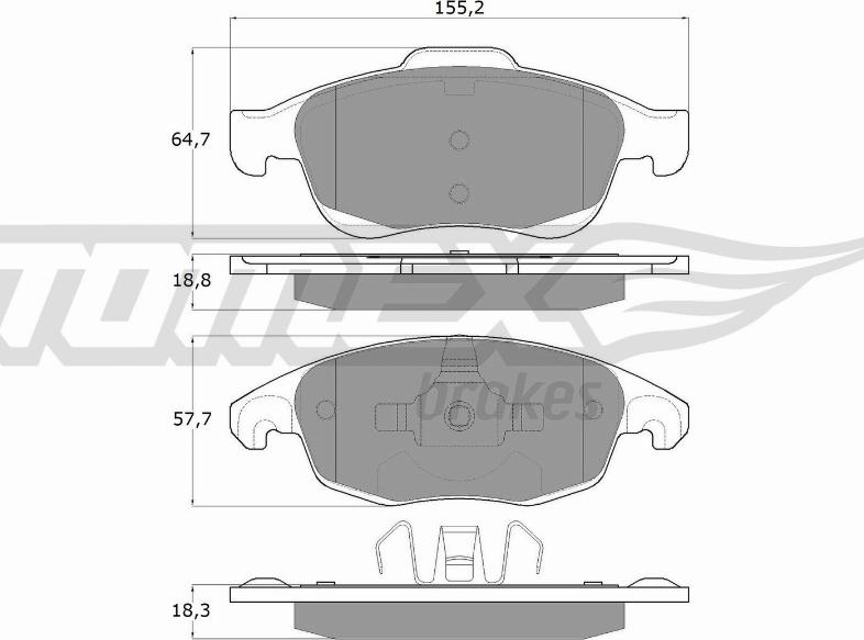 TOMEX brakes TX 14-84 - Тормозные колодки, дисковые, комплект autospares.lv