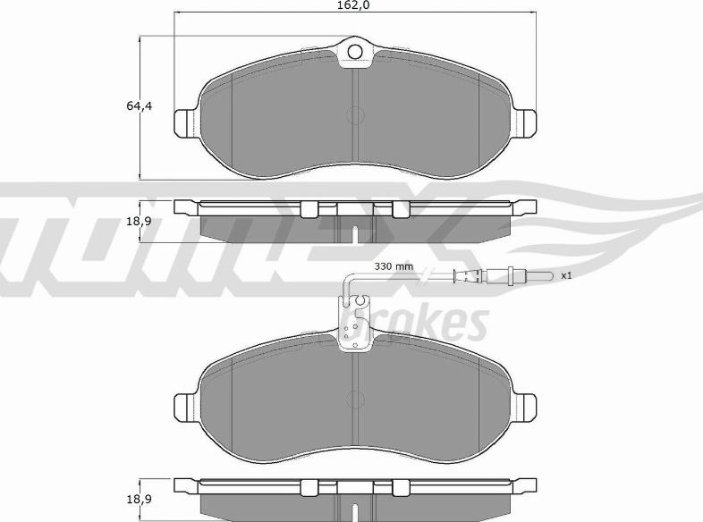 TOMEX brakes TX 14-83 - Тормозные колодки, дисковые, комплект autospares.lv