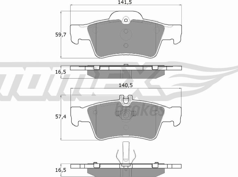 TOMEX brakes TX 14-30 - Тормозные колодки, дисковые, комплект autospares.lv