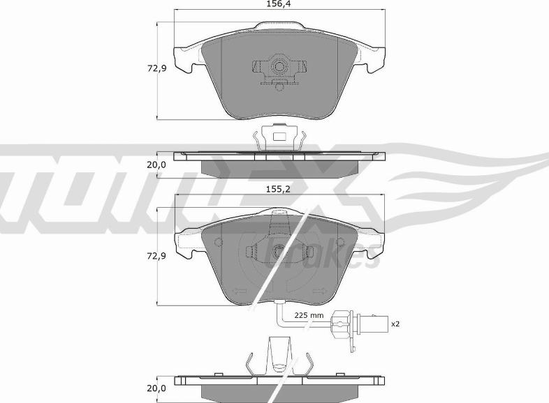 TOMEX brakes TX 14-23 - Тормозные колодки, дисковые, комплект autospares.lv