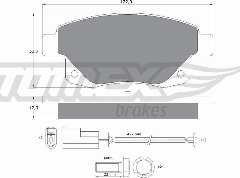 TOMEX brakes TX 14-75 - Тормозные колодки, дисковые, комплект autospares.lv