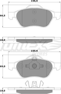 TOMEX brakes TX 14-71 - Тормозные колодки, дисковые, комплект autospares.lv