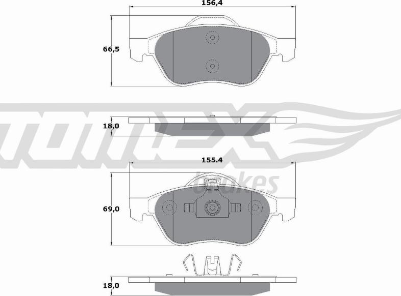 TOMEX brakes TX 14-71 - Тормозные колодки, дисковые, комплект autospares.lv