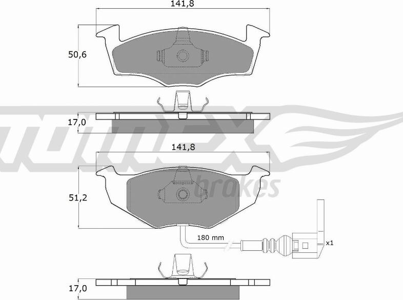 TOMEX brakes TX 14-78 - Тормозные колодки, дисковые, комплект autospares.lv