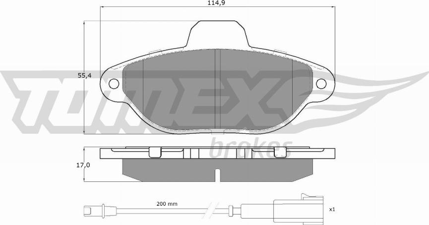 TOMEX brakes TX 15-96 - Тормозные колодки, дисковые, комплект autospares.lv