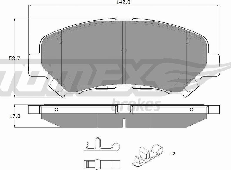 TOMEX brakes TX 15-97 - Тормозные колодки, дисковые, комплект autospares.lv