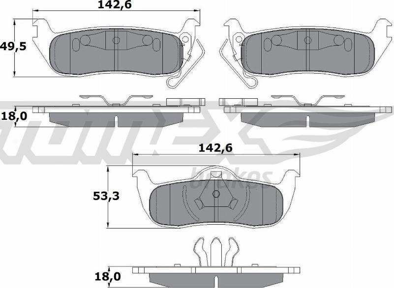 TOMEX brakes TX 15-48 - Тормозные колодки, дисковые, комплект autospares.lv