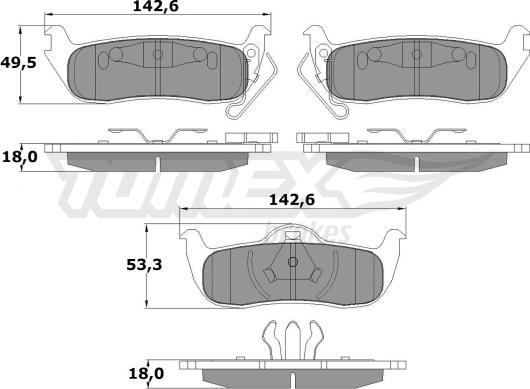 TOMEX brakes TX 15-48 - Тормозные колодки, дисковые, комплект autospares.lv