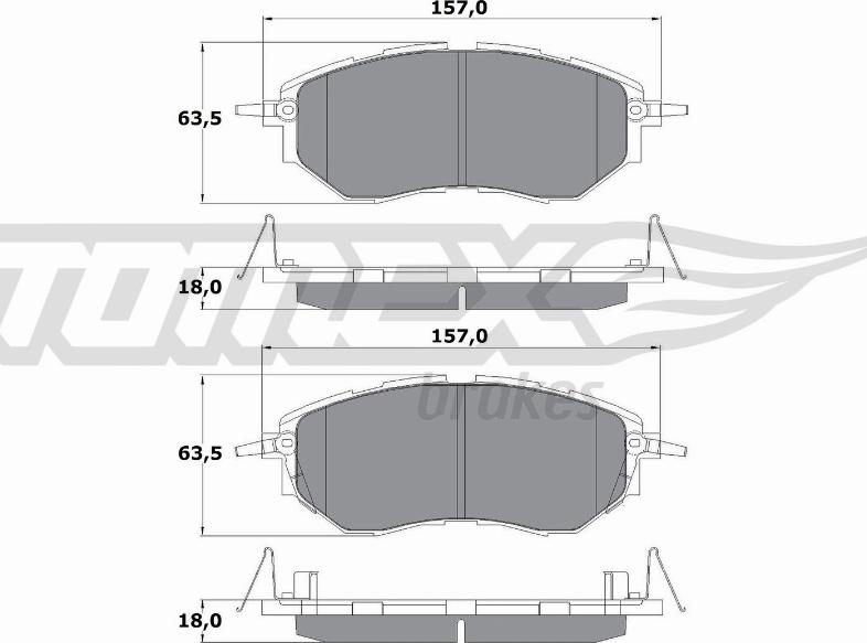 TOMEX brakes TX 15-54 - Тормозные колодки, дисковые, комплект autospares.lv