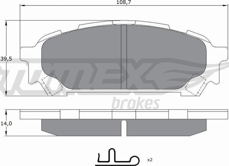 TOMEX brakes TX 15-60 - Тормозные колодки, дисковые, комплект autospares.lv