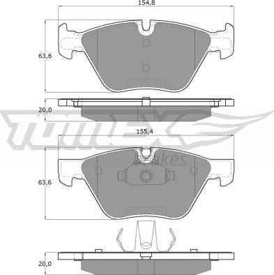 TOMEX brakes TX 15-09 - Тормозные колодки, дисковые, комплект autospares.lv