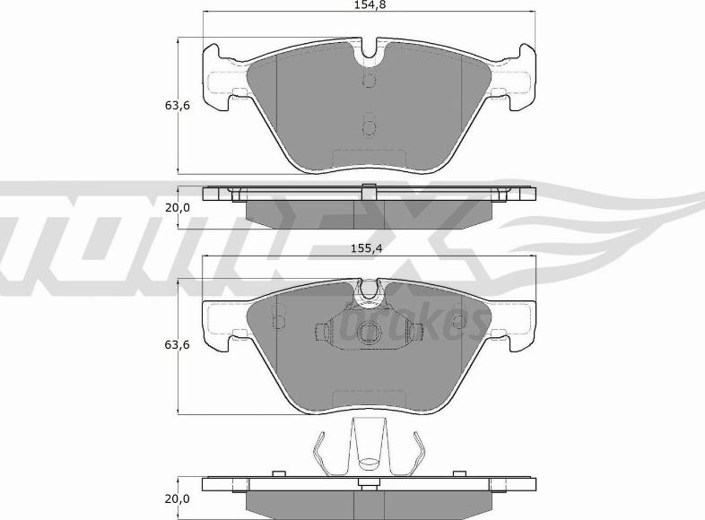 TOMEX brakes TX 15-09 - Тормозные колодки, дисковые, комплект autospares.lv