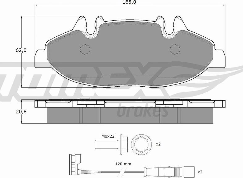 TOMEX brakes TX 15-02 - Тормозные колодки, дисковые, комплект autospares.lv