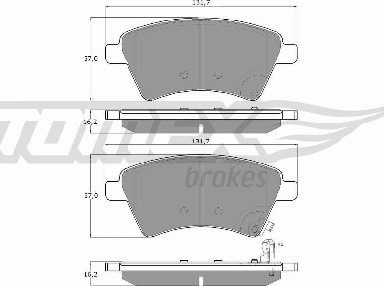 TOMEX brakes TX 15-19 - Тормозные колодки, дисковые, комплект autospares.lv