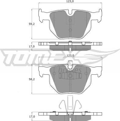 TOMEX brakes TX 15-14 - Тормозные колодки, дисковые, комплект autospares.lv