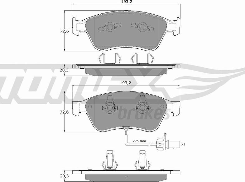 TOMEX brakes TX 15-10 - Тормозные колодки, дисковые, комплект autospares.lv