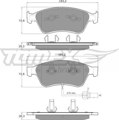 TOMEX brakes TX 15-10 - Тормозные колодки, дисковые, комплект autospares.lv