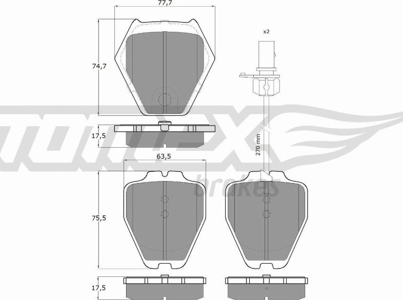 TOMEX brakes TX 15-12 - Тормозные колодки, дисковые, комплект autospares.lv