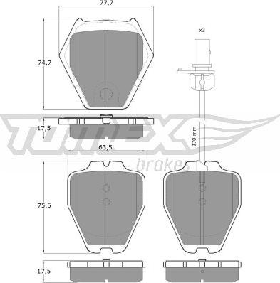 TOMEX brakes TX 15-12 - Тормозные колодки, дисковые, комплект autospares.lv